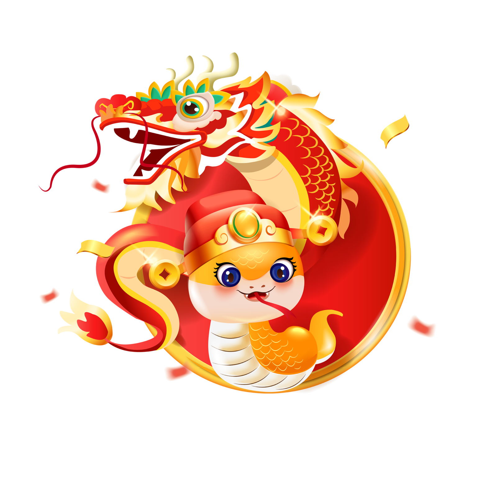 Hình in con rắn đẹp cute năm Ất tỵ 2025