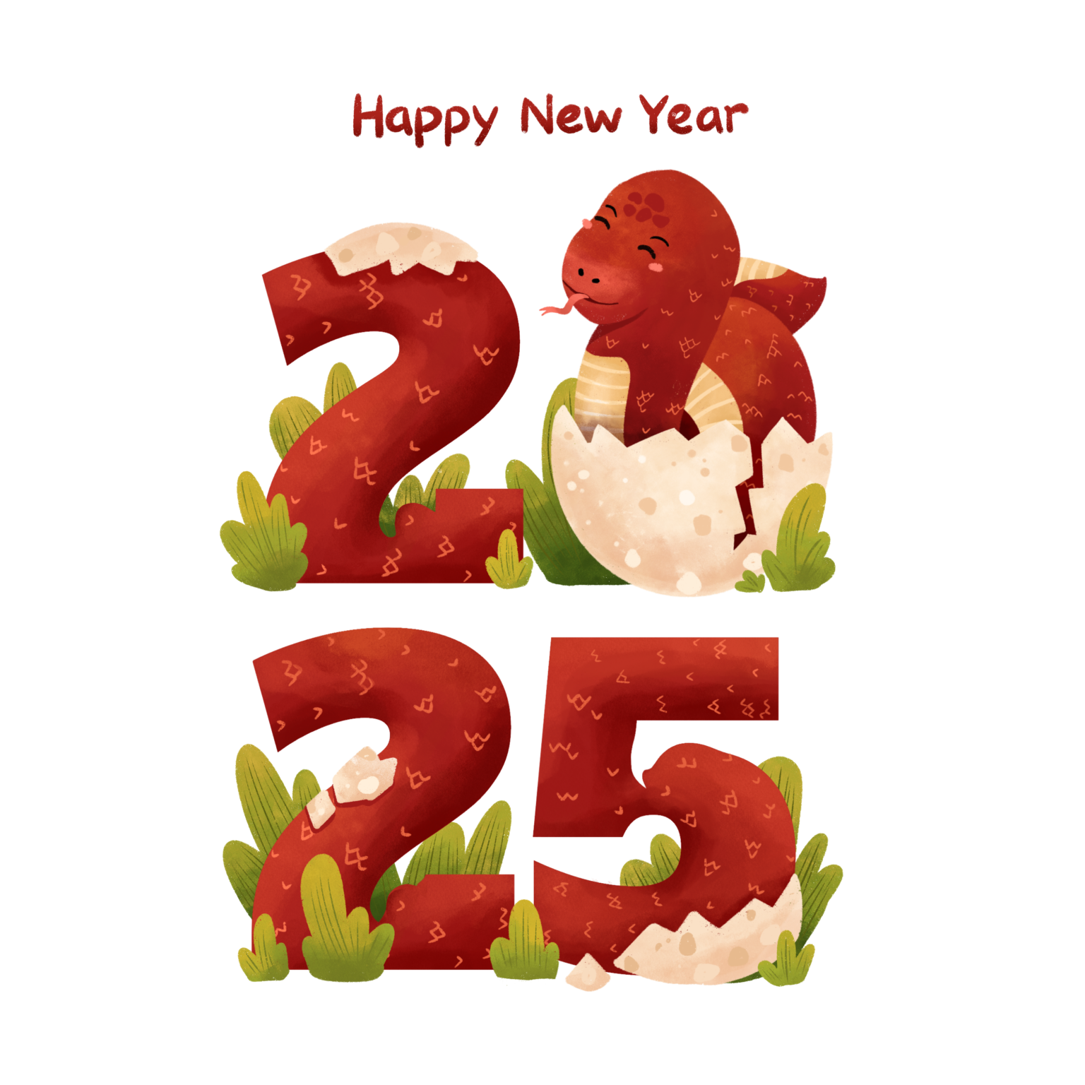 Hình in con rắn đẹp cute năm Ất tỵ 2025