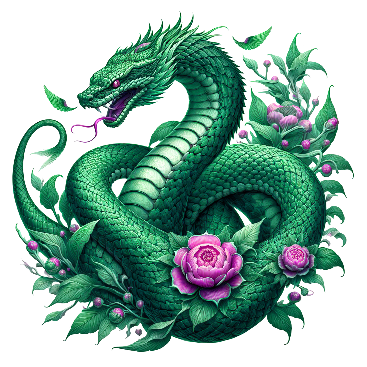 Hình in con rắn đẹp cute năm Ất tỵ 2025