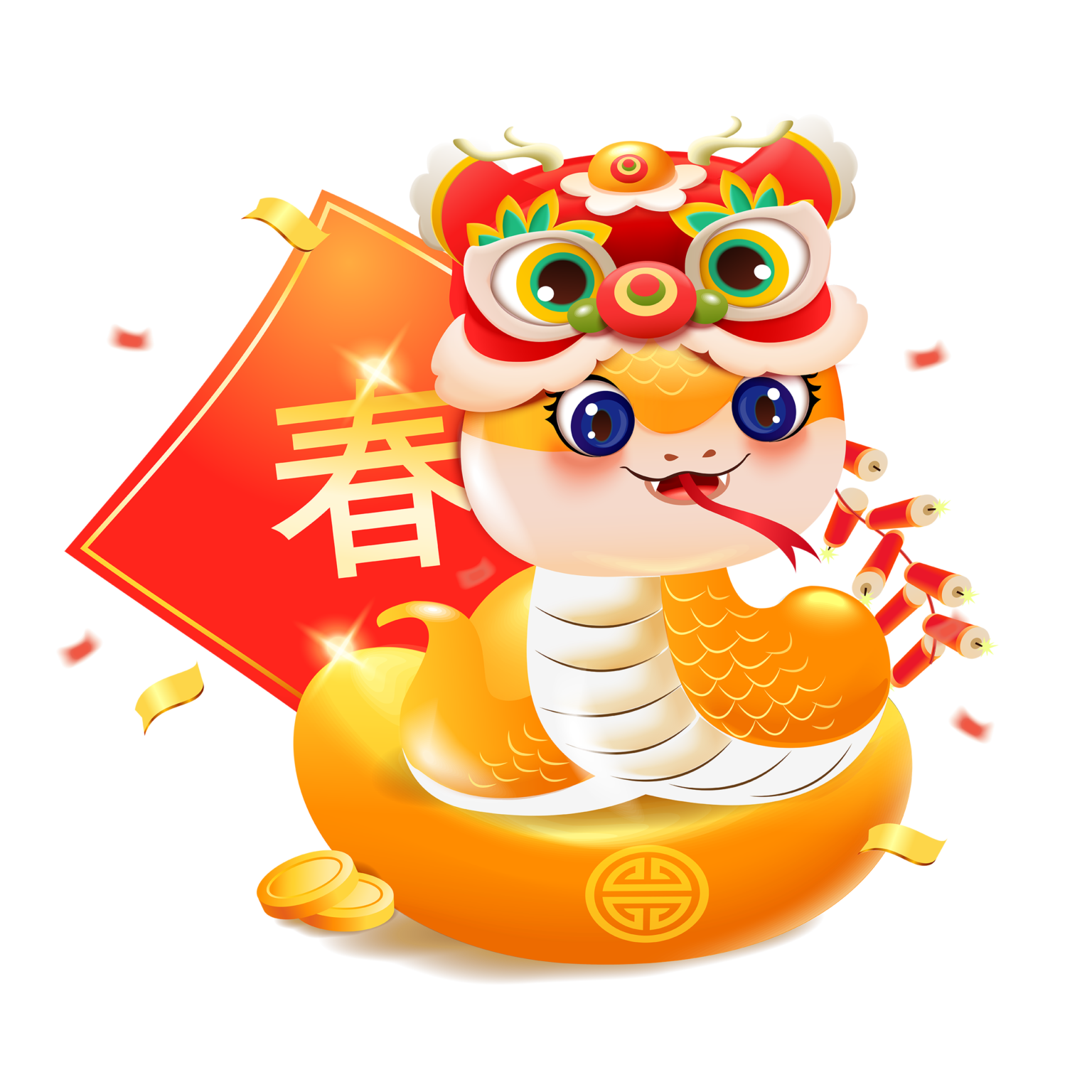 Hình in con rắn đẹp cute năm Ất tỵ 2025