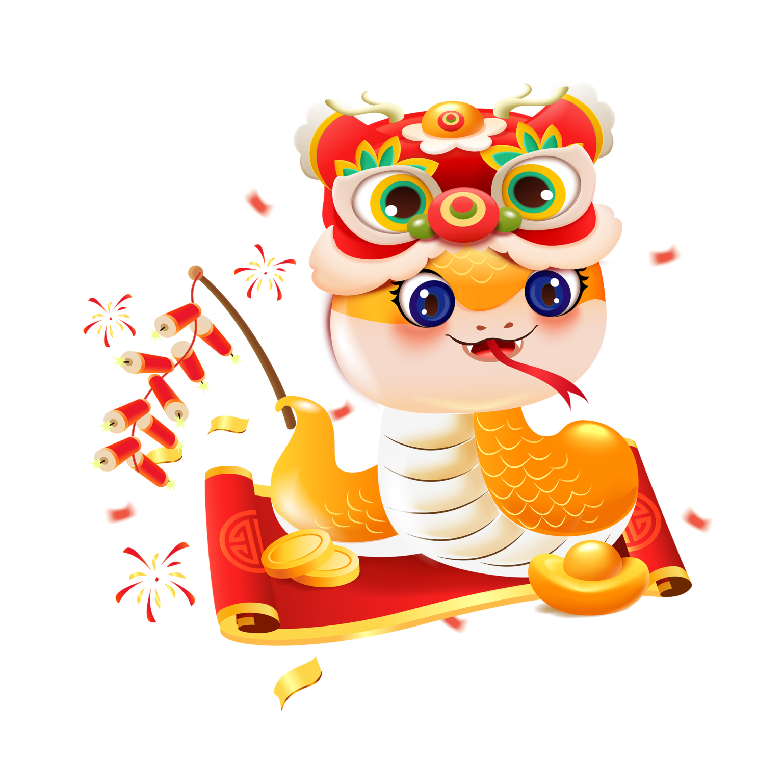 Hình in con rắn đẹp cute năm Ất tỵ 2025