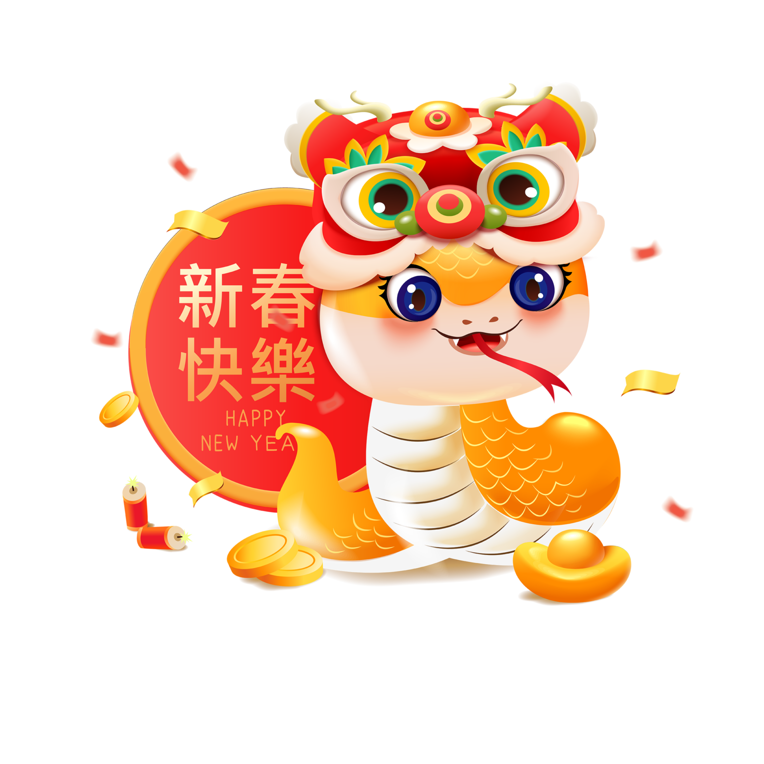 Hình in con rắn đẹp cute năm Ất tỵ 2025