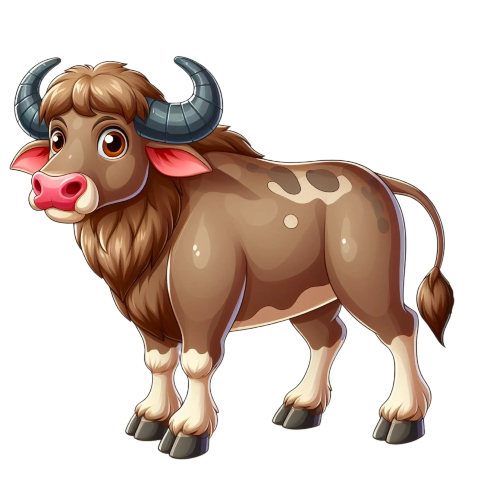 Hình in pet con trâu cute dễ thương