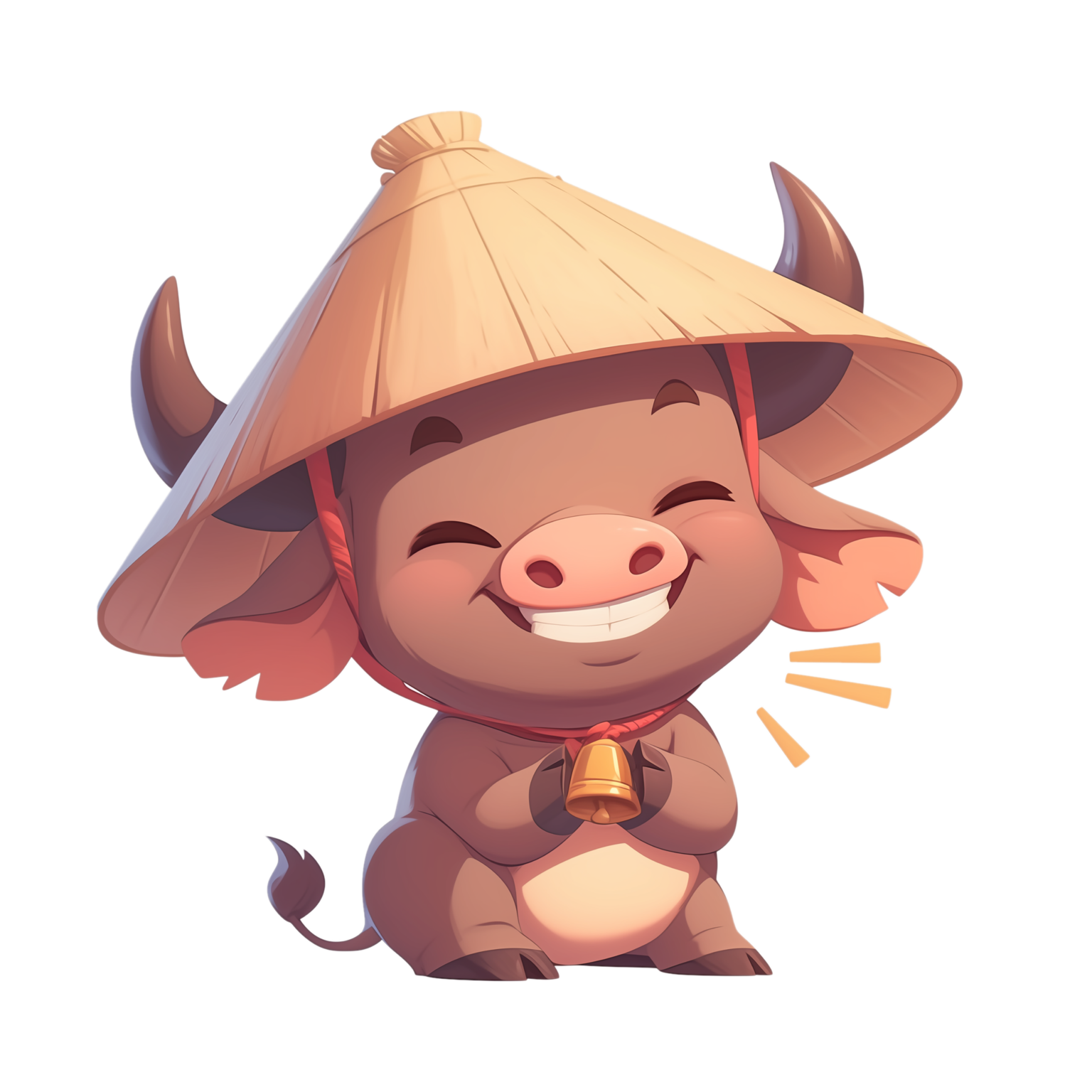 Hình in pet con trâu cute dễ thương