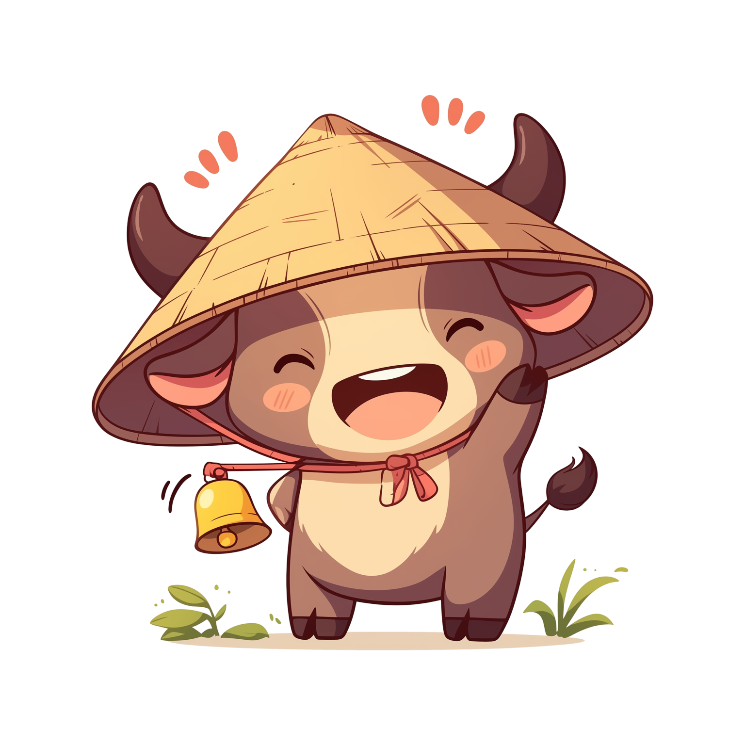 Hình in pet con trâu cute dễ thương