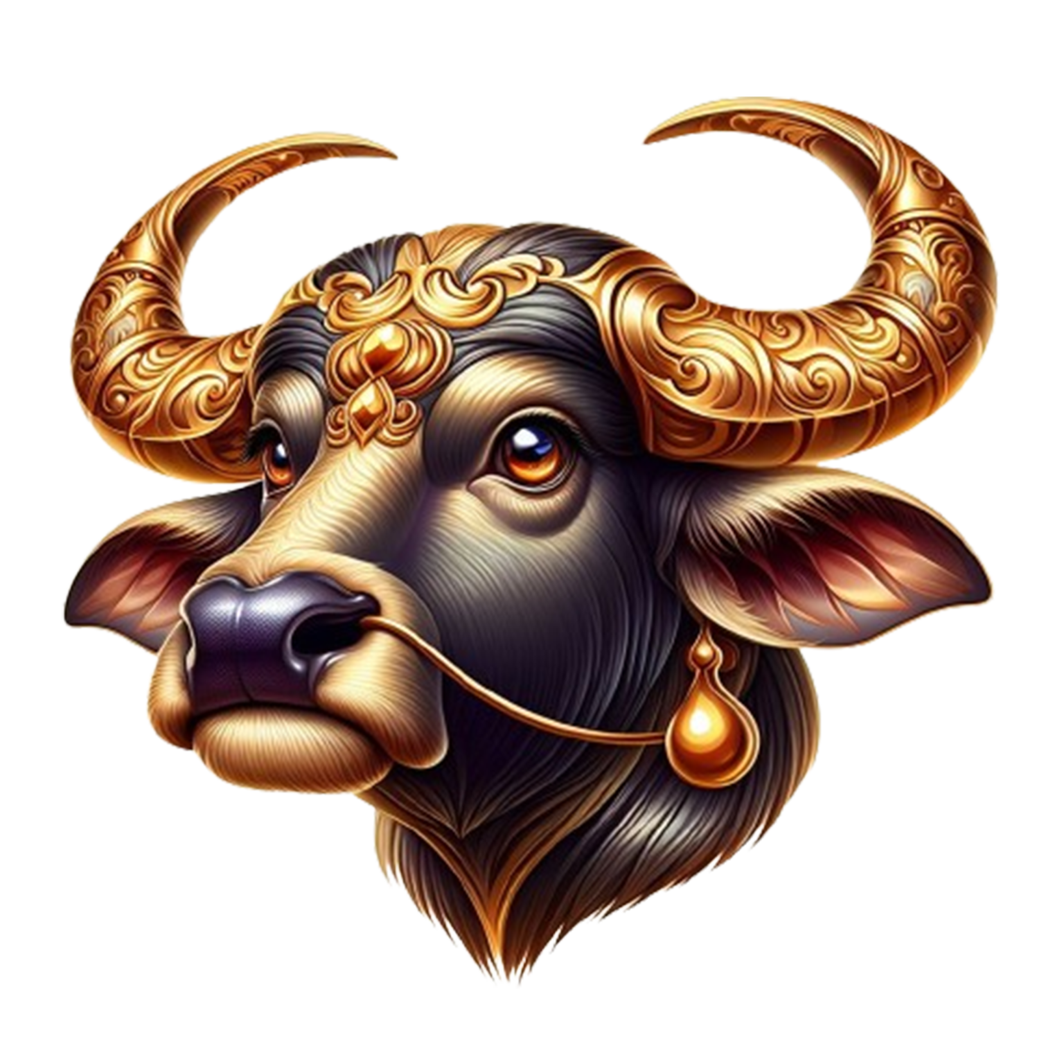 Hình in pet con trâu cute dễ thương